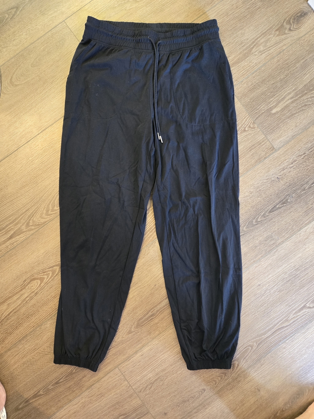 Women's Black Elastic-Waist Jogger Pants